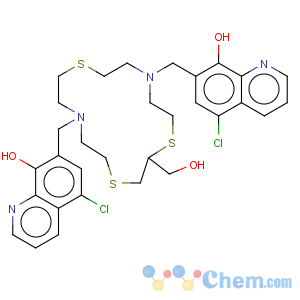 CAS No:343372-31-6 8-Quinolinol,7,7'-[[2-(hydroxymethyl)-1,4,10-trithia-7,13-diazacyclopentadecane-7,13-diyl]bis(methylene)]bis[5-chloro-