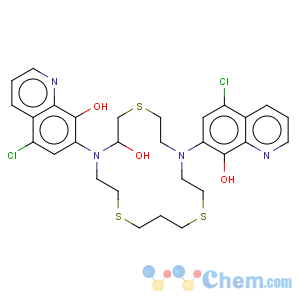 CAS No:343372-32-7 1,7,13-Trithia-4,10-diazacyclohexadecan-9-ol,4,10-bis(5-chloro-8-hydroxy-7-quinolinyl)- (9CI)