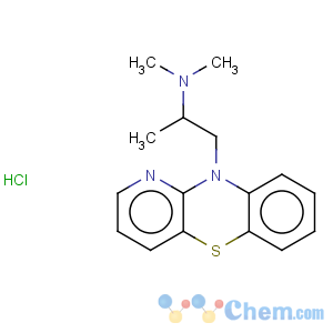 CAS No:34433-15-3 10H-Pyrido[3,2-b][1,4]benzothiazine-10-ethanamine,N,N,a-trimethyl-, hydrochloride (1:?)