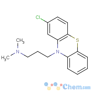 CAS No:34468-21-8 3-(2-chlorophenothiazin-10-yl)-N,N-dimethyl-propan-1-amine