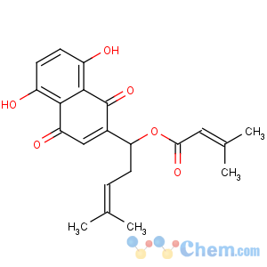 CAS No:34539-65-6 [(1S)-1-(5,8-dihydroxy-1,4-dioxonaphthalen-2-yl)-4-methylpent-3-enyl]<br />3-methylbut-2-enoate