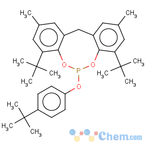 CAS No:34574-00-0 4,8-Di-tert-butyl-6-(4-tert-butyl-phenoxy)-2,10-dimethyl-12H-5,7-dioxa-6-phospha-dibenzo[a,d]cyclooctene