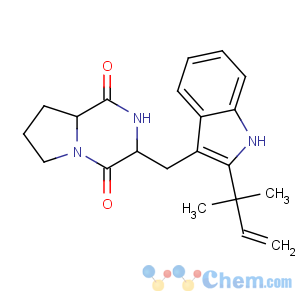 CAS No:34610-68-9 3-[[2-(2-methylbut-3-en-2-yl)-1H-indol-3-yl]methyl]-2,3,6,7,8,<br />8a-hexahydropyrrolo[1,2-a]pyrazine-1,4-dione