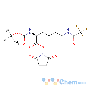 CAS No:34695-46-0 Carbamic acid,[(1S)-1-[[(2,5-dioxo-1-pyrrolidinyl)oxy]carbonyl]-5-[(trifluoroacetyl)amino]pentyl]-,1,1-dimethylethyl ester (9CI)