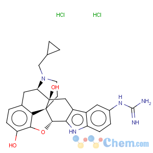 CAS No:351183-88-5 5'-GUANIDINYL-17-(CYCLOPROPYLMETHYL)-6,7-DEHYDRO-4,5A-EPOXY-3,14-DIHYDROXY-6,7-2',3'-INDOLOMORPHINAN DIHYDROCHLORIDE