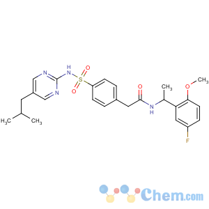CAS No:35273-88-2 N-[1-(5-fluoro-2-methoxyphenyl)ethyl]-2-[4-[[5-(2-methylpropyl)<br />pyrimidin-2-yl]sulfamoyl]phenyl]acetamide