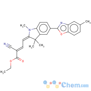 CAS No:35325-49-6 2-Butenoic acid,2-cyano-4-[1,3-dihydro-1,3,3-trimethyl-5-(5-methyl-2-benzoxazolyl)-2H-indol-2-ylidene]-,ethyl ester