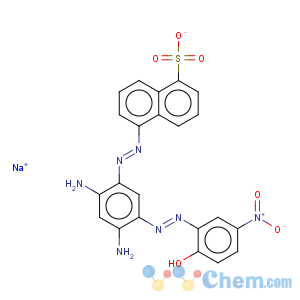 CAS No:3564-15-6 1-Naphthalenesulfonicacid,5-[2-[2,4-diamino-5-[2-(2-hydroxy-5-nitrophenyl)diazenyl]phenyl]diazenyl]-,sodium salt (1:1)