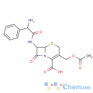 CAS No:3577-01-3 (6R,<br />7R)-3-(acetyloxymethyl)-7-[[(2R)-2-amino-2-phenylacetyl]amino]-8-oxo-5-<br />thia-1-azabicyclo[4.2.0]oct-2-ene-2-carboxylic acid