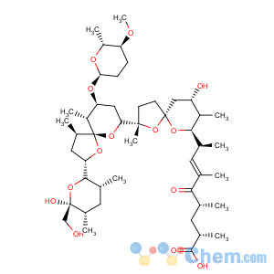 CAS No:35865-33-9 6-Nonenoic acid,8-[(2S,2'R,4'S,5R,5'S,7R,7'R,8R,9S,9'S,10'R)-9-hydroxy-2,4',8,10'-tetramethyl-2'-[(2S,3S,5R,6R)-tetrahydro-6-hydroxy-6-(hydroxymethyl)-3,5-dimethyl-2H-pyran-2-yl]-9'-[[(2S,5S,6R)-tetrahydro-5-methoxy-6-methyl-2H-pyran-2-yl]oxy][2,7'-bi-1,6-dioxaspiro[4.5]dec]-7-yl]-2,4,6-trimethyl-5-oxo-,(2S,4R,6E,8S)-