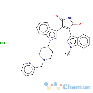 CAS No:359017-79-1 1H-Pyrrole-2,5-dione,3-(1-methyl-1H-indol-3-yl)-4-[1-[1-(2-pyridinylmethyl)-4-piperidinyl]-1H-indol-3-yl]-,hydrochloride (1:1)