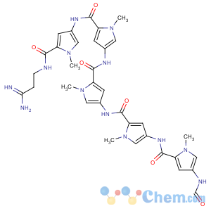 CAS No:35967-49-8 1H-Pyrrole-2-carboxamide,N-[5-[[[5-[[(3-amino-3-iminopropyl)amino]carbonyl]-1-methyl-1H-pyrrol-3-yl]amino]carbonyl]-1-methyl-1H-pyrrol-3-yl]-4-[[[4-[[[4-(formylamino)-1-methyl-1H-pyrrol-2-yl]carbonyl]amino]-1-methyl-1H-pyrrol-2-yl]carbonyl]amino]-1-methyl-
