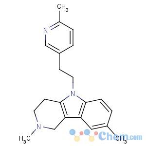 CAS No:3613-73-8 2,8-dimethyl-5-[2-(6-methylpyridin-3-yl)ethyl]-3,4-dihydro-1H-pyrido[4,<br />3-b]indole