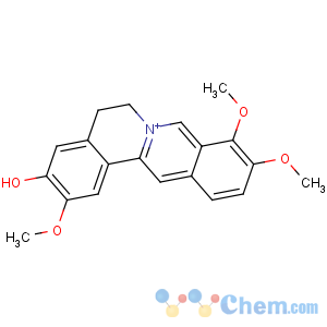 CAS No:3621-38-3 2,9,10-trimethoxy-5,6-dihydroisoquinolino[2,1-b]isoquinolin-7-ium-3-ol