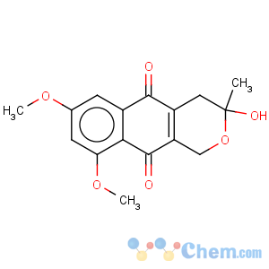 CAS No:36379-67-6 1H-Naphtho[2,3-c]pyran-5,10-dione,3,4-dihydro-3-hydroxy-7,9-dimethoxy-3-methyl-