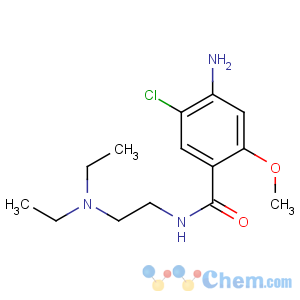 CAS No:364-62-5 4-amino-5-chloro-N-[2-(diethylamino)ethyl]-2-methoxybenzamide