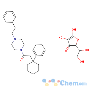 CAS No:36431-82-0 Piperazine, 1-((1-phenylcyclohexyl)acetyl)-4-(2-phenylethyl)-, compd. with L-ascorbic acid