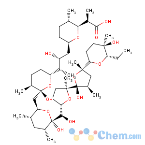 CAS No:36505-48-3 2H-Pyran-2-acetic acid,6-[(2R,3S)-3-[(2R,5S,6R)-6-[[(2R,3S,5R,6R)-6-[(R)-[(2S,2'R,3'R,5S,5'S)-5'-[(2R,5R,6S)-6-ethyltetrahydro-5-hydroxy-5-methyl-2H-pyran-2-yl]octahydro-2'-hydroxy-2,3',5'-trimethyl[2,2'-bifuran]-5-yl]hydroxymethyl]tetrahydro-6-hydroxy-3,5-dimethyl-2H-pyran-2-yl]methyl]tetrahydro-6-hydroxy-5-methyl-2H-pyran-2-yl]-2-hydroxybutyl]tetrahydro-a,3-dimethyl-, (aR,2S,3S,6R)-