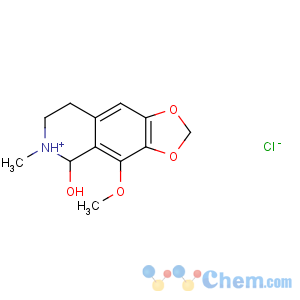 CAS No:36647-02-6 1,3-Dioxolo[4,5-g]isoquinolin-5-ol,5,6,7,8-tetrahydro-4-methoxy-6-methyl-, hydrochloride (1:1)
