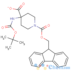 CAS No:368866-07-3 1-(9H-fluoren-9-ylmethoxycarbonyl)-4-[(2-methylpropan-2-yl)<br />oxycarbonylamino]piperidine-4-carboxylate