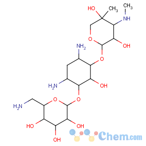 CAS No:36889-15-3 2-(aminomethyl)-6-[4,6-diamino-3-[3,<br />5-dihydroxy-5-methyl-4-(methylamino)oxan-2-yl]oxy-2-hydroxycyclohexyl]<br />oxyoxane-3,4,5-triol