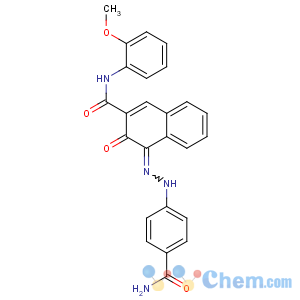 CAS No:36968-27-1 (4Z)-4-[(4-carbamoylphenyl)hydrazinylidene]-N-(2-methoxyphenyl)-3-<br />oxonaphthalene-2-carboxamide