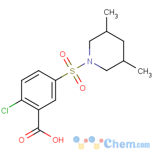 CAS No:37087-94-8 2-chloro-5-[(3S,5R)-3,5-dimethylpiperidin-1-yl]sulfonylbenzoic acid