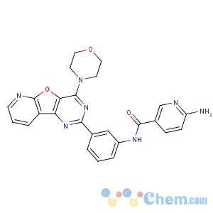 CAS No:371942-69-7 6-amino-N-[3-(4-morpholin-4-ylpyrido[2,3]furo[2,<br />4-b]pyrimidin-2-yl)phenyl]pyridine-3-carboxamide