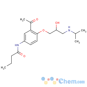 CAS No:37517-30-9 N-[3-acetyl-4-[2-hydroxy-3-(propan-2-ylamino)propoxy]phenyl]butanamide