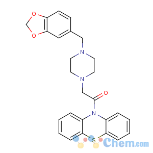 CAS No:37561-27-6 2-[4-(1,<br />3-benzodioxol-5-ylmethyl)piperazin-1-yl]-1-phenothiazin-10-ylethanone