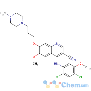 CAS No:380843-75-4 4-(2,<br />4-dichloro-5-methoxyanilino)-6-methoxy-7-[3-(4-methylpiperazin-1-yl)<br />propoxy]quinoline-3-carbonitrile