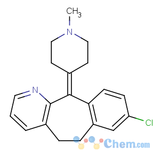 CAS No:38092-89-6 8-chloro-11-(1-methylpiperidin-4-ylidene)-5,6-dihydrobenzo[1,<br />2]cyclohepta[2,4-b]pyridine
