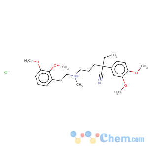 CAS No:38176-02-2 Benzeneacetonitrile, a-[3-[[2-(3,4-dimethoxyphenyl)ethyl]methylamino]propyl]-3,4-dimethoxy-a-(1-methylethyl)-, hydrochloride(1:1), (aR)-