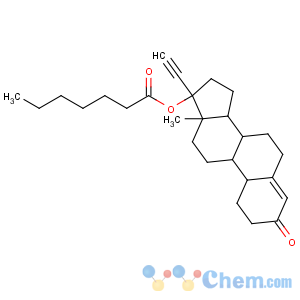 CAS No:3836-23-5 [(8R,9S,10R,13S,14S,17R)-17-ethynyl-13-methyl-3-oxo-1,2,6,7,8,9,10,11,<br />12,14,15,16-dodecahydrocyclopenta[a]phenanthren-17-yl] heptanoate