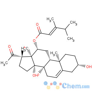 CAS No:38395-02-7 Pregn-5-en-20-one,12-[[(2E)-3,4-dimethyl-1-oxo-2-pentenyl]oxy]-3,8,14,17-tetrahydroxy-, (3b,12b,14b,17a)-