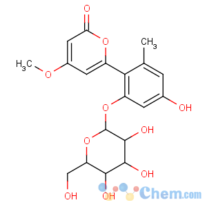 CAS No:38412-46-3 2H-Pyran-2-one, 6-[2-(b-D-glucopyranosyloxy)-4-hydroxy-6-methylphenyl]-4-methoxy-