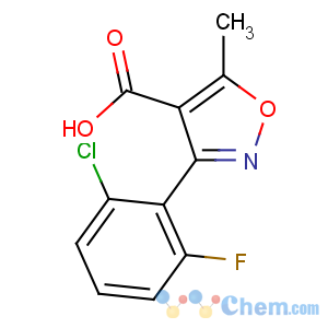 CAS No:3919-74-2 3-(2-chloro-6-fluorophenyl)-5-methyl-1,2-oxazole-4-carboxylic acid