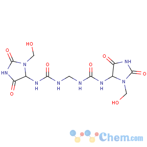 CAS No:39236-46-9 1-[3-(hydroxymethyl)-2,<br />5-dioxoimidazolidin-4-yl]-3-[[[3-(hydroxymethyl)-2,<br />5-dioxoimidazolidin-4-yl]carbamoylamino]methyl]urea