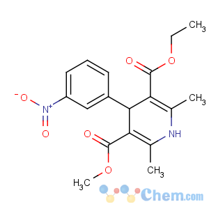 CAS No:39562-70-4 5-O-ethyl 3-O-methyl<br />2,6-dimethyl-4-(3-nitrophenyl)-1,4-dihydropyridine-3,5-dicarboxylate