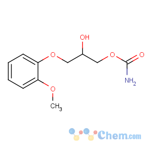CAS No:3967-43-9 [2-hydroxy-3-(2-methoxyphenoxy)propyl] carbamate