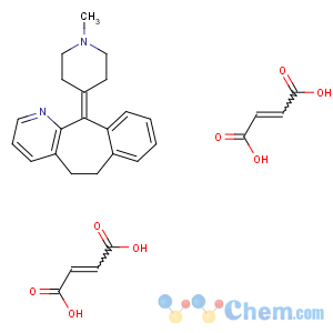 CAS No:3978-86-7 6,11-DIHYDRO-11-(1-METHYL-4-PIPERIDYLID-ENE)-5H-BENZO(5,6)CYCLOHEPTA (1,2-b) PYRIDINE DIMALEATE			