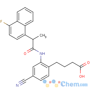CAS No:402473-54-5 4-[4-cyano-2-[2-(4-fluoronaphthalen-1-yl)propanoylamino]phenyl]butanoic<br />acid