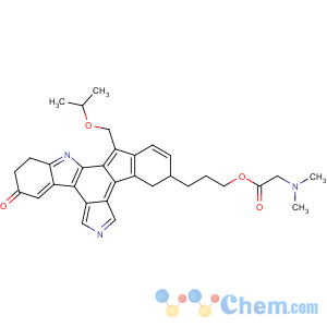 CAS No:402857-58-3 Glycine, N,N-dimethyl-,3-[5,6,7,13-tetrahydro-9-[(1-methylethoxy)methyl]-5-oxo-12H-indeno[2,1-a]pyrrolo[3,4-c]carbazol-12-yl]propylester