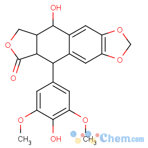 CAS No:40505-27-9 (5R,5aR,8aR,9R)-5-hydroxy-9-(4-hydroxy-3,5-dimethoxyphenyl)-5a,6,8a,<br />9-tetrahydro-5H-[2]benzofuro[5,6-f][1,3]benzodioxol-8-one