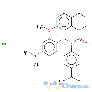 CAS No:405098-33-1 n-[[4-(dimethylamino)phenyl]methyl]-1,2,3,4-tetrahydro-7-methoxy-n-[4-(1-methylethyl)phenyl]-1-naphthalenecarboxamide hydrochloride