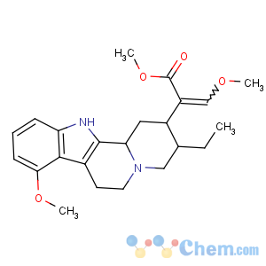 CAS No:4098-40-2 Indolo[2,3-a]quinolizine-2-aceticacid, 3-ethyl-1,2,3,4,6,7,12,12b-octahydro-8-methoxy-a-(methoxymethylene)-, methylester, (aE,2S,3S,12bS)-