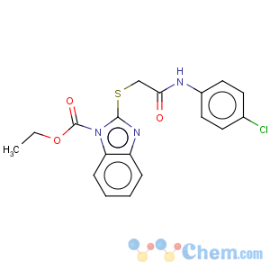 CAS No:41215-90-1 1H-Benzimidazole-1-carboxylicacid, 2-[[2-[(4-chlorophenyl)amino]-2-oxoethyl]thio]-, ethyl ester