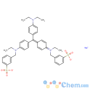 CAS No:4129-84-4 Benzenemethanaminium,N-[4-[[4-(diethylamino)phenyl][4-[ethyl[(3-sulfophenyl)methyl]amino]phenyl]methylene]-2,5-cyclohexadien-1-ylidene]-N-ethyl-3-sulfo-,inner salt, sodium salt (1:1)