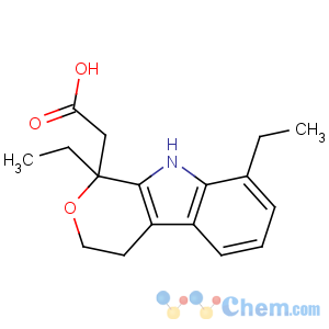 CAS No:41340-25-4 2-(1,8-diethyl-4,9-dihydro-3H-pyrano[3,4-b]indol-1-yl)acetic acid