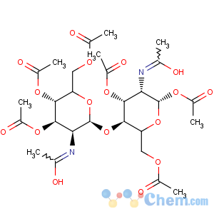 CAS No:41670-99-9 [(3S,4R,5S,6S)-5-acetamido-3-[(2S,3S,4R,5S)-3-acetamido-4,5-diacetoxy-6-(acetoxymethyl)tetrahydropyran-2-yl]oxy-4,6-diacetoxy-tetrahydropyran-2-yl]methyl acetate